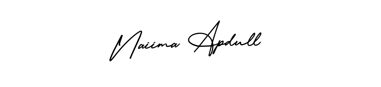 Similarly AmerikaSignatureDemo-Regular is the best handwritten signature design. Signature creator online .You can use it as an online autograph creator for name Naiima Apdull. Naiima Apdull signature style 3 images and pictures png