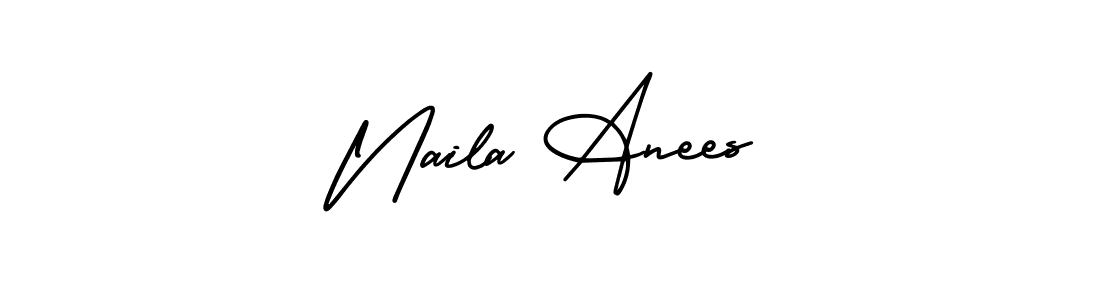 How to make Naila Anees signature? AmerikaSignatureDemo-Regular is a professional autograph style. Create handwritten signature for Naila Anees name. Naila Anees signature style 3 images and pictures png