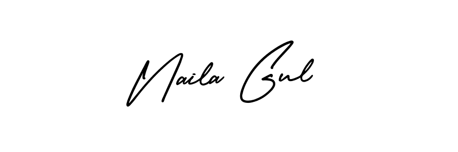 Make a beautiful signature design for name Naila Gul. With this signature (AmerikaSignatureDemo-Regular) style, you can create a handwritten signature for free. Naila Gul signature style 3 images and pictures png