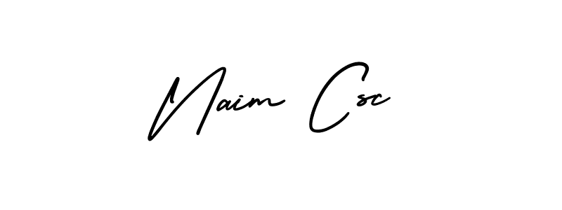 This is the best signature style for the Naim Csc name. Also you like these signature font (AmerikaSignatureDemo-Regular). Mix name signature. Naim Csc signature style 3 images and pictures png