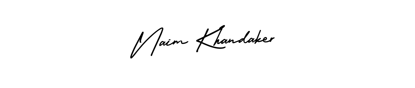 Use a signature maker to create a handwritten signature online. With this signature software, you can design (AmerikaSignatureDemo-Regular) your own signature for name Naim Khandaker. Naim Khandaker signature style 3 images and pictures png