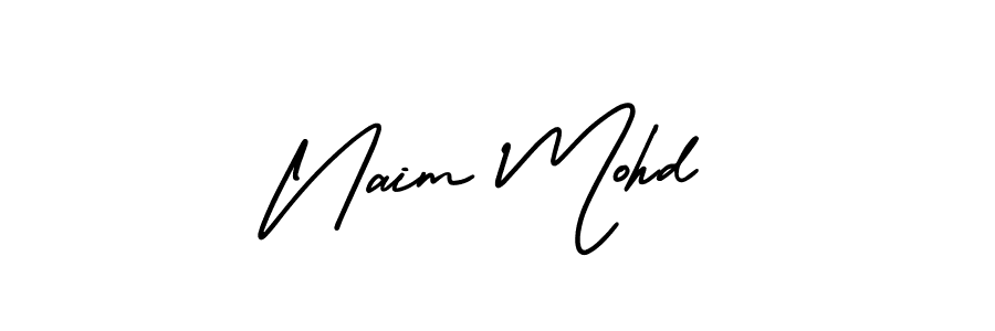 You should practise on your own different ways (AmerikaSignatureDemo-Regular) to write your name (Naim Mohd) in signature. don't let someone else do it for you. Naim Mohd signature style 3 images and pictures png