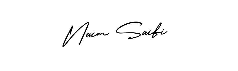 How to make Naim Saifi name signature. Use AmerikaSignatureDemo-Regular style for creating short signs online. This is the latest handwritten sign. Naim Saifi signature style 3 images and pictures png