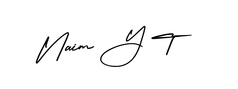 Use a signature maker to create a handwritten signature online. With this signature software, you can design (AmerikaSignatureDemo-Regular) your own signature for name Naim Y T. Naim Y T signature style 3 images and pictures png