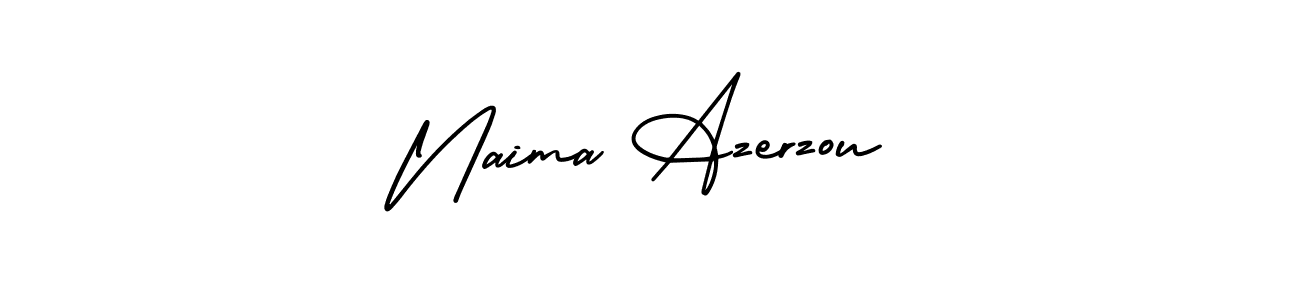How to make Naima Azerzou name signature. Use AmerikaSignatureDemo-Regular style for creating short signs online. This is the latest handwritten sign. Naima Azerzou signature style 3 images and pictures png