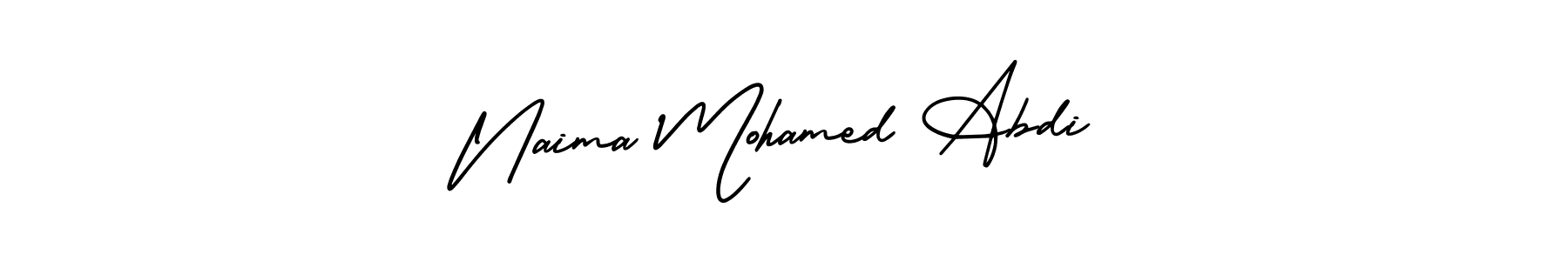 Design your own signature with our free online signature maker. With this signature software, you can create a handwritten (AmerikaSignatureDemo-Regular) signature for name Naima Mohamed Abdi. Naima Mohamed Abdi signature style 3 images and pictures png