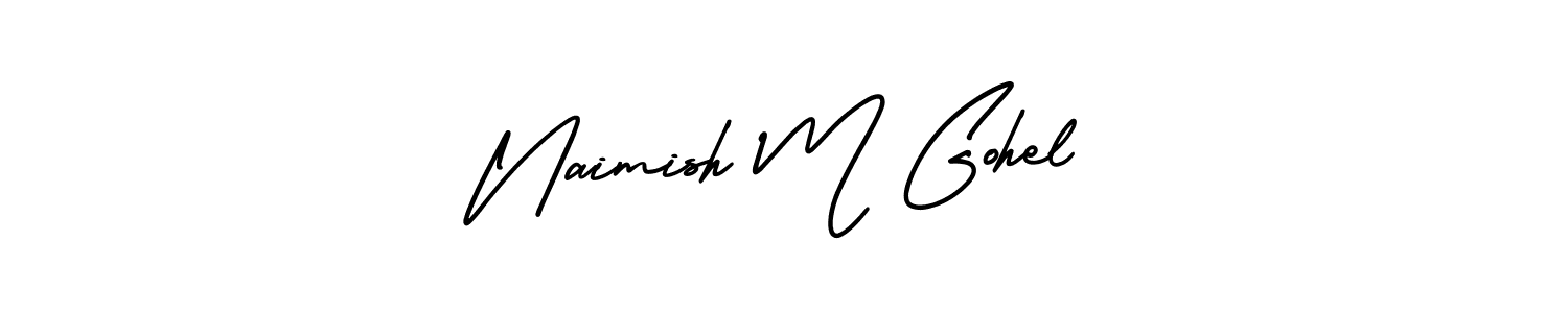 Use a signature maker to create a handwritten signature online. With this signature software, you can design (AmerikaSignatureDemo-Regular) your own signature for name Naimish M Gohel. Naimish M Gohel signature style 3 images and pictures png