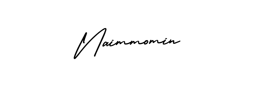 Naimmomin stylish signature style. Best Handwritten Sign (AmerikaSignatureDemo-Regular) for my name. Handwritten Signature Collection Ideas for my name Naimmomin. Naimmomin signature style 3 images and pictures png