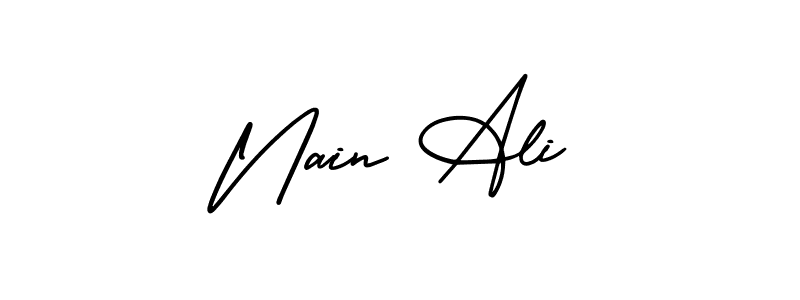 if you are searching for the best signature style for your name Nain Ali. so please give up your signature search. here we have designed multiple signature styles  using AmerikaSignatureDemo-Regular. Nain Ali signature style 3 images and pictures png