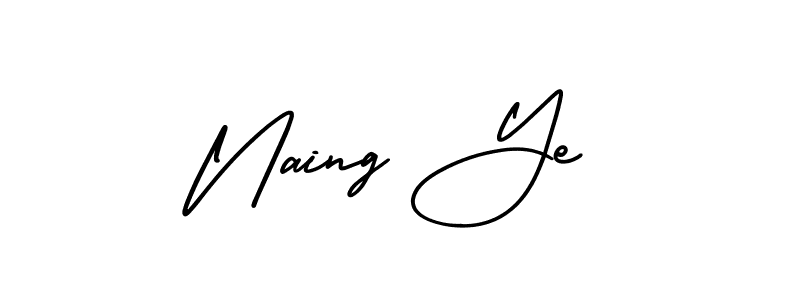 Use a signature maker to create a handwritten signature online. With this signature software, you can design (AmerikaSignatureDemo-Regular) your own signature for name Naing Ye. Naing Ye signature style 3 images and pictures png