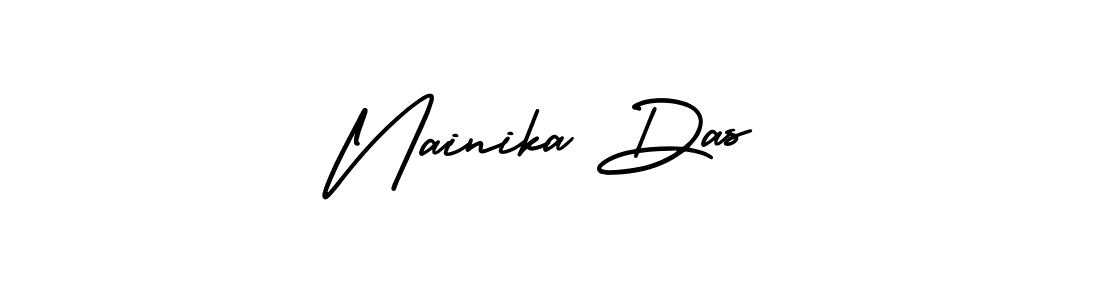 The best way (AmerikaSignatureDemo-Regular) to make a short signature is to pick only two or three words in your name. The name Nainika Das include a total of six letters. For converting this name. Nainika Das signature style 3 images and pictures png