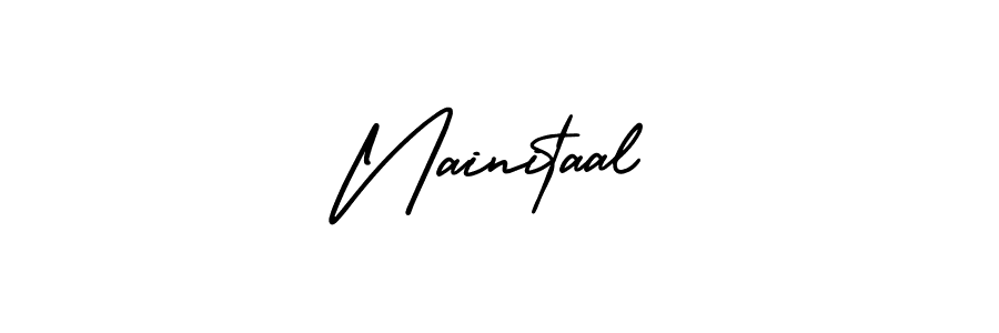 AmerikaSignatureDemo-Regular is a professional signature style that is perfect for those who want to add a touch of class to their signature. It is also a great choice for those who want to make their signature more unique. Get Nainitaal name to fancy signature for free. Nainitaal signature style 3 images and pictures png