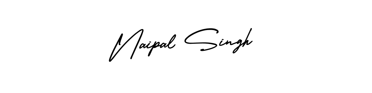 You should practise on your own different ways (AmerikaSignatureDemo-Regular) to write your name (Naipal Singh) in signature. don't let someone else do it for you. Naipal Singh signature style 3 images and pictures png