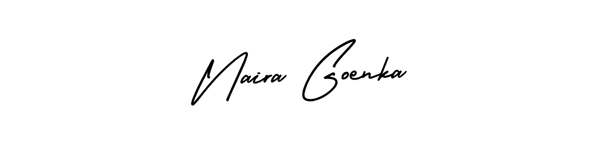 How to make Naira Goenka name signature. Use AmerikaSignatureDemo-Regular style for creating short signs online. This is the latest handwritten sign. Naira Goenka signature style 3 images and pictures png