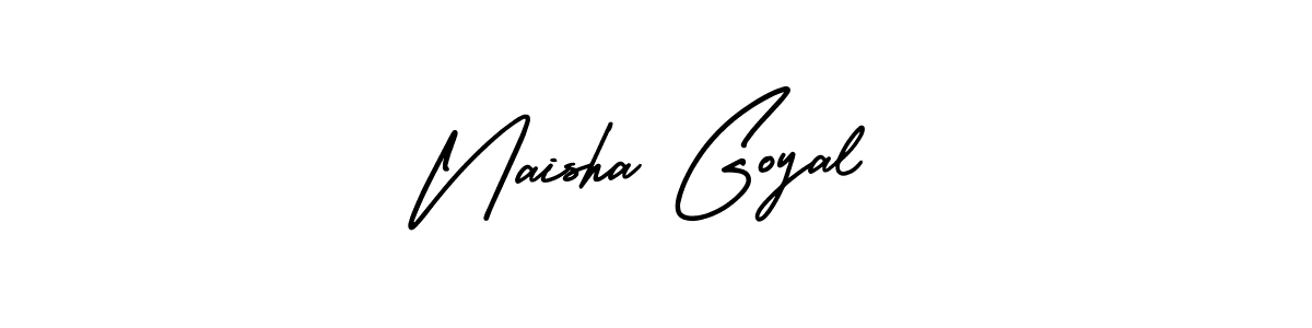 if you are searching for the best signature style for your name Naisha Goyal. so please give up your signature search. here we have designed multiple signature styles  using AmerikaSignatureDemo-Regular. Naisha Goyal signature style 3 images and pictures png