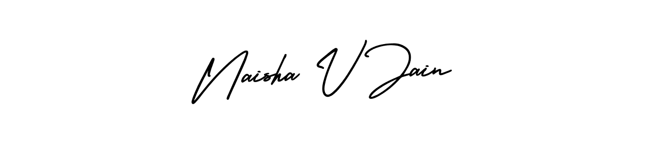 Also You can easily find your signature by using the search form. We will create Naisha V Jain name handwritten signature images for you free of cost using AmerikaSignatureDemo-Regular sign style. Naisha V Jain signature style 3 images and pictures png