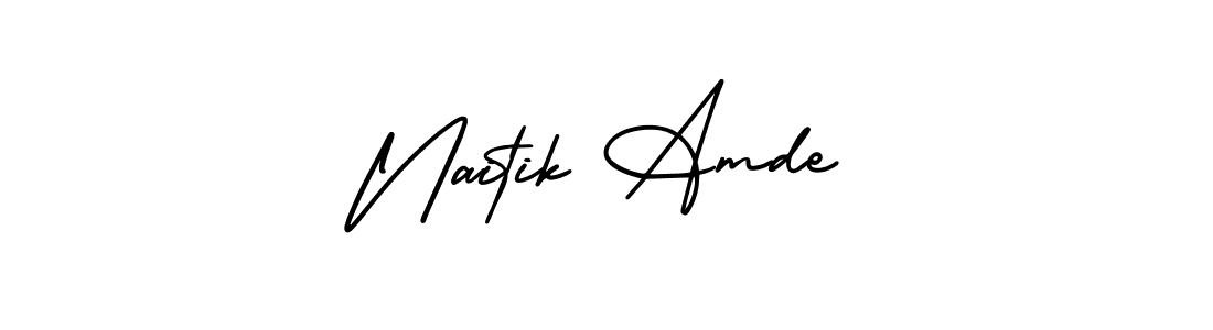 How to make Naitik Amde signature? AmerikaSignatureDemo-Regular is a professional autograph style. Create handwritten signature for Naitik Amde name. Naitik Amde signature style 3 images and pictures png