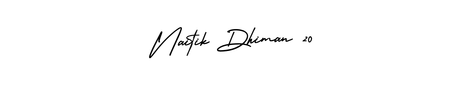 Make a beautiful signature design for name Naitik Dhiman 20. With this signature (AmerikaSignatureDemo-Regular) style, you can create a handwritten signature for free. Naitik Dhiman 20 signature style 3 images and pictures png