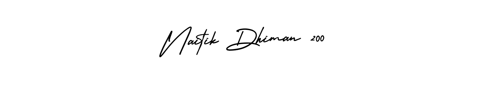 if you are searching for the best signature style for your name Naitik Dhiman 200. so please give up your signature search. here we have designed multiple signature styles  using AmerikaSignatureDemo-Regular. Naitik Dhiman 200 signature style 3 images and pictures png