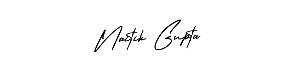 You should practise on your own different ways (AmerikaSignatureDemo-Regular) to write your name (Naitik Gupta) in signature. don't let someone else do it for you. Naitik Gupta signature style 3 images and pictures png