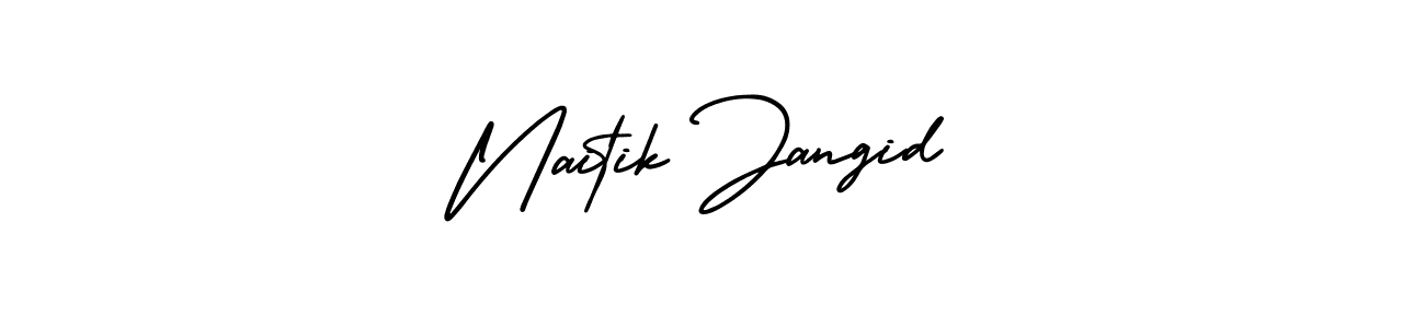 if you are searching for the best signature style for your name Naitik Jangid. so please give up your signature search. here we have designed multiple signature styles  using AmerikaSignatureDemo-Regular. Naitik Jangid signature style 3 images and pictures png