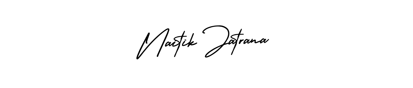 Design your own signature with our free online signature maker. With this signature software, you can create a handwritten (AmerikaSignatureDemo-Regular) signature for name Naitik Jatrana. Naitik Jatrana signature style 3 images and pictures png