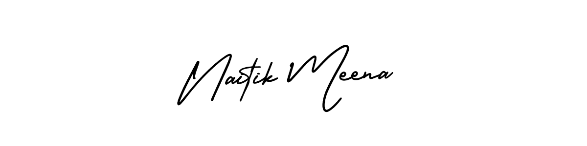 How to make Naitik Meena signature? AmerikaSignatureDemo-Regular is a professional autograph style. Create handwritten signature for Naitik Meena name. Naitik Meena signature style 3 images and pictures png