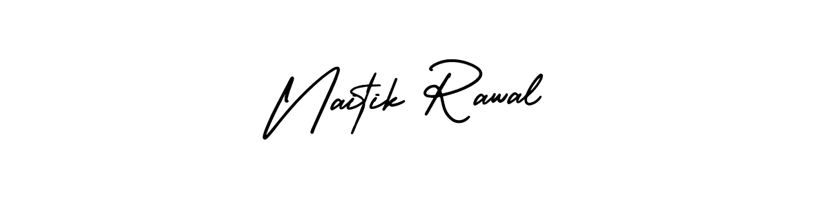 Use a signature maker to create a handwritten signature online. With this signature software, you can design (AmerikaSignatureDemo-Regular) your own signature for name Naitik Rawal. Naitik Rawal signature style 3 images and pictures png