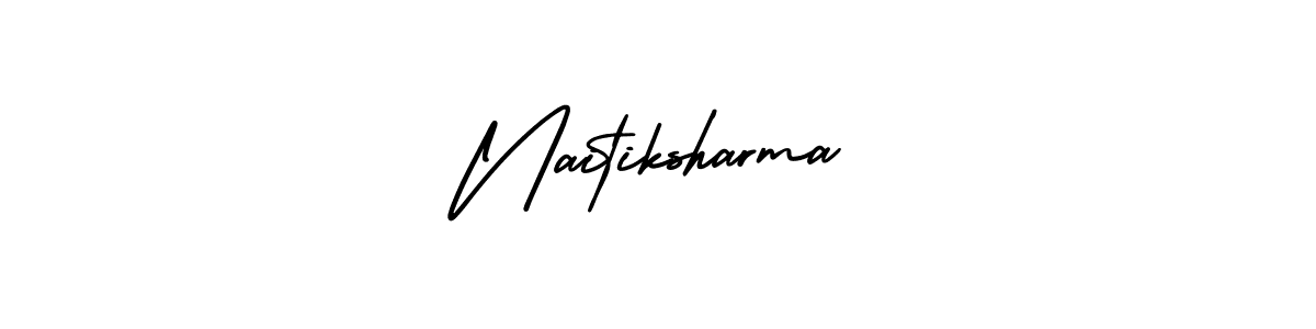 Also You can easily find your signature by using the search form. We will create Naitiksharma name handwritten signature images for you free of cost using AmerikaSignatureDemo-Regular sign style. Naitiksharma signature style 3 images and pictures png