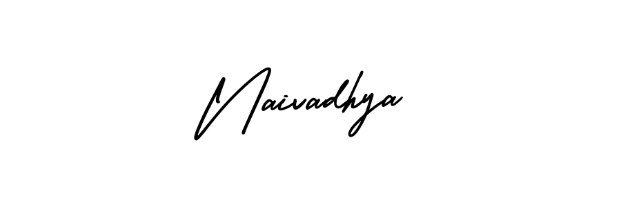You should practise on your own different ways (AmerikaSignatureDemo-Regular) to write your name (Naivadhya) in signature. don't let someone else do it for you. Naivadhya signature style 3 images and pictures png