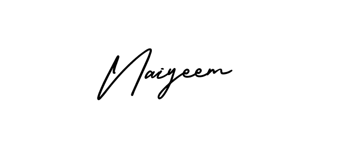 You should practise on your own different ways (AmerikaSignatureDemo-Regular) to write your name (Naiyeem) in signature. don't let someone else do it for you. Naiyeem signature style 3 images and pictures png