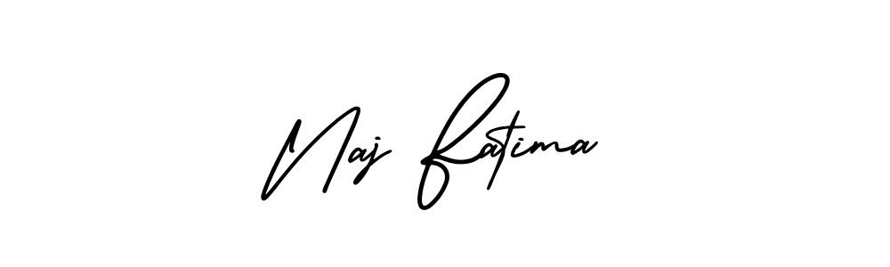 How to make Naj Fatima signature? AmerikaSignatureDemo-Regular is a professional autograph style. Create handwritten signature for Naj Fatima name. Naj Fatima signature style 3 images and pictures png