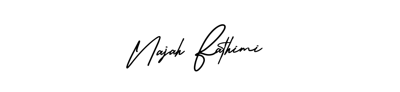 Make a beautiful signature design for name Najah Fathimi. With this signature (AmerikaSignatureDemo-Regular) style, you can create a handwritten signature for free. Najah Fathimi signature style 3 images and pictures png