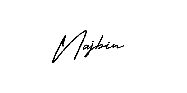How to make Najbin signature? AmerikaSignatureDemo-Regular is a professional autograph style. Create handwritten signature for Najbin name. Najbin signature style 3 images and pictures png