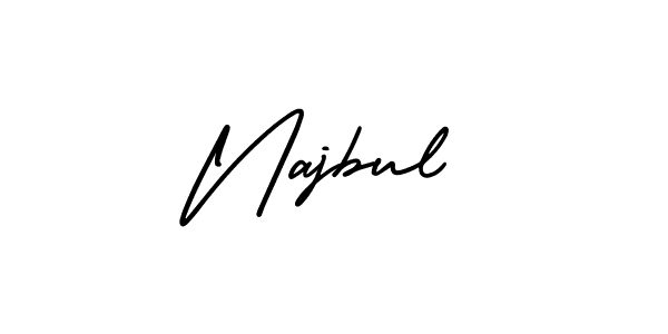 This is the best signature style for the Najbul name. Also you like these signature font (AmerikaSignatureDemo-Regular). Mix name signature. Najbul signature style 3 images and pictures png