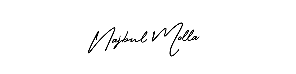 How to make Najbul Molla name signature. Use AmerikaSignatureDemo-Regular style for creating short signs online. This is the latest handwritten sign. Najbul Molla signature style 3 images and pictures png