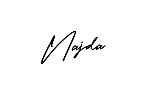 How to make Najda signature? AmerikaSignatureDemo-Regular is a professional autograph style. Create handwritten signature for Najda name. Najda signature style 3 images and pictures png