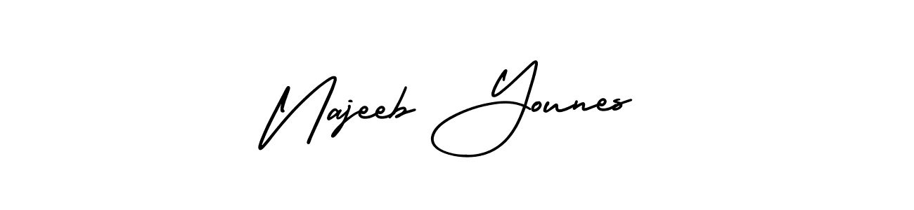 Design your own signature with our free online signature maker. With this signature software, you can create a handwritten (AmerikaSignatureDemo-Regular) signature for name Najeeb Younes. Najeeb Younes signature style 3 images and pictures png