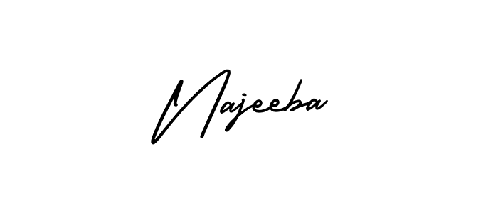 if you are searching for the best signature style for your name Najeeba. so please give up your signature search. here we have designed multiple signature styles  using AmerikaSignatureDemo-Regular. Najeeba signature style 3 images and pictures png