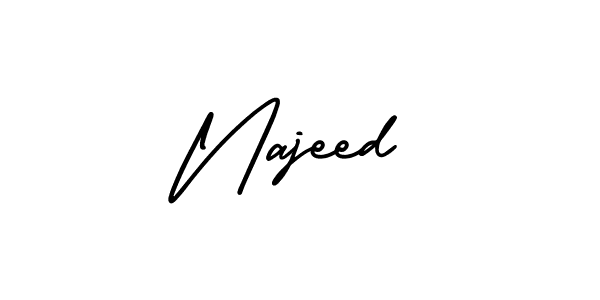 Also You can easily find your signature by using the search form. We will create Najeed name handwritten signature images for you free of cost using AmerikaSignatureDemo-Regular sign style. Najeed signature style 3 images and pictures png