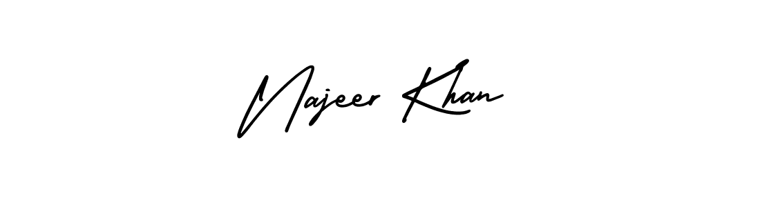 How to Draw Najeer Khan signature style? AmerikaSignatureDemo-Regular is a latest design signature styles for name Najeer Khan. Najeer Khan signature style 3 images and pictures png