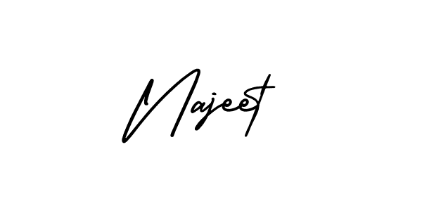 Najeet stylish signature style. Best Handwritten Sign (AmerikaSignatureDemo-Regular) for my name. Handwritten Signature Collection Ideas for my name Najeet. Najeet signature style 3 images and pictures png
