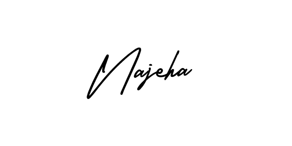 Also You can easily find your signature by using the search form. We will create Najeha name handwritten signature images for you free of cost using AmerikaSignatureDemo-Regular sign style. Najeha signature style 3 images and pictures png