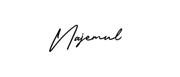 Similarly AmerikaSignatureDemo-Regular is the best handwritten signature design. Signature creator online .You can use it as an online autograph creator for name Najemul. Najemul signature style 3 images and pictures png