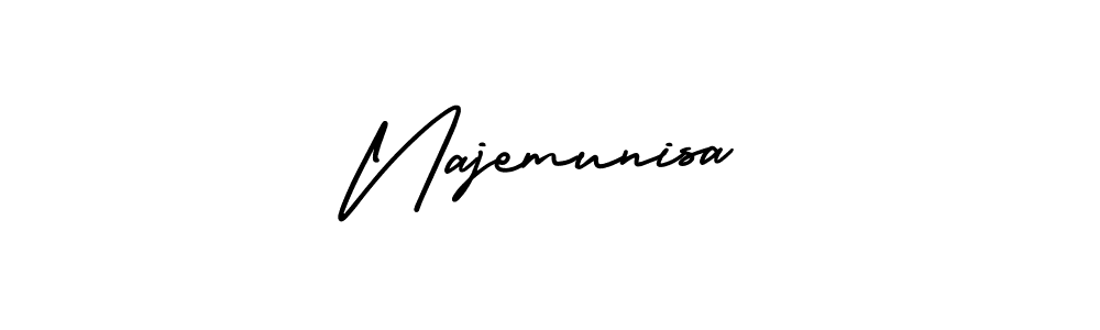 Design your own signature with our free online signature maker. With this signature software, you can create a handwritten (AmerikaSignatureDemo-Regular) signature for name Najemunisa. Najemunisa signature style 3 images and pictures png