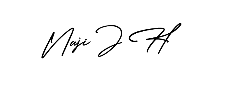 Naji J H stylish signature style. Best Handwritten Sign (AmerikaSignatureDemo-Regular) for my name. Handwritten Signature Collection Ideas for my name Naji J H. Naji J H signature style 3 images and pictures png