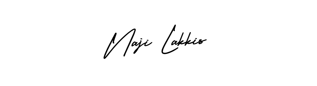 How to make Naji Lakkis name signature. Use AmerikaSignatureDemo-Regular style for creating short signs online. This is the latest handwritten sign. Naji Lakkis signature style 3 images and pictures png