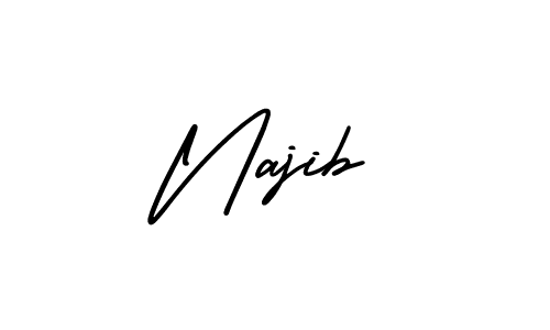 Najib stylish signature style. Best Handwritten Sign (AmerikaSignatureDemo-Regular) for my name. Handwritten Signature Collection Ideas for my name Najib. Najib signature style 3 images and pictures png