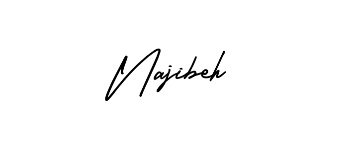 How to make Najibeh name signature. Use AmerikaSignatureDemo-Regular style for creating short signs online. This is the latest handwritten sign. Najibeh signature style 3 images and pictures png