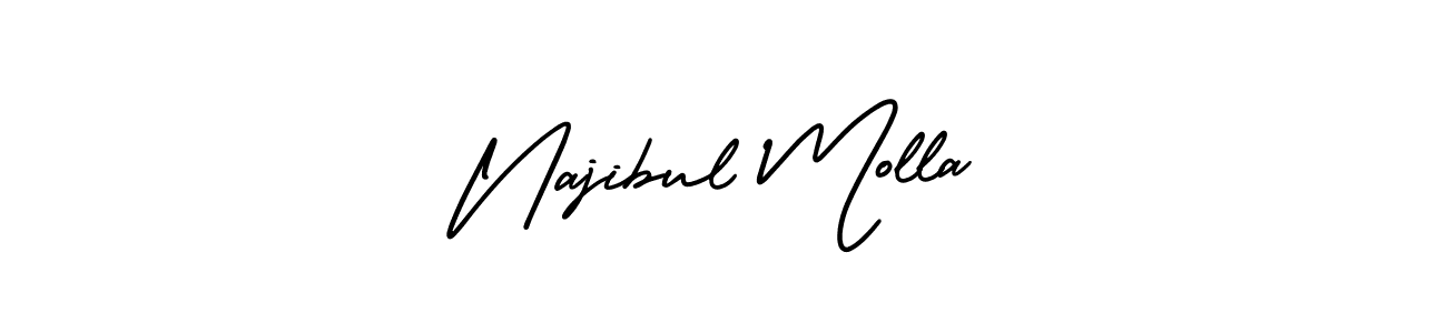 Najibul Molla stylish signature style. Best Handwritten Sign (AmerikaSignatureDemo-Regular) for my name. Handwritten Signature Collection Ideas for my name Najibul Molla. Najibul Molla signature style 3 images and pictures png